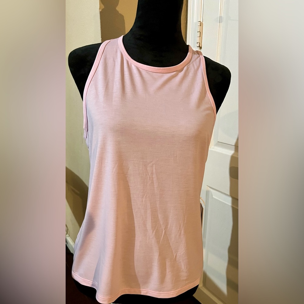 💕NWT CALME By JOHNNY WAS Ease Racerback Tank Top - Women’s SZ L Pink Made in US